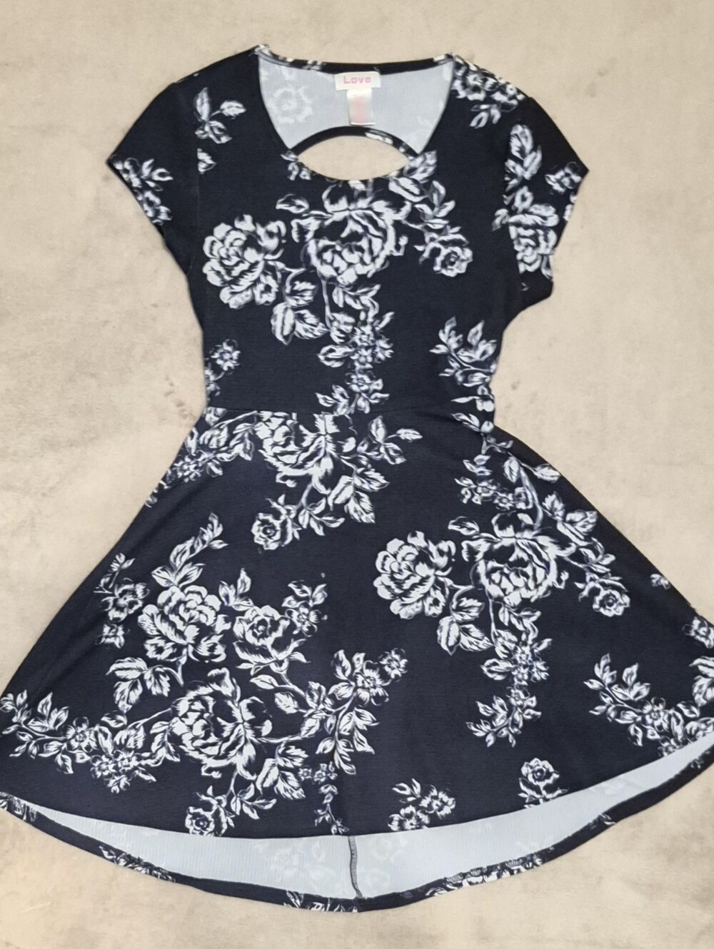 Love Navy Floral Print Dress Size XL
